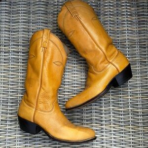 Vintage Ralph Lauren Cowboy Boots 10 70s Leather Boots Western Cowgirl Patina